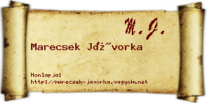 Marecsek Jávorka névjegykártya